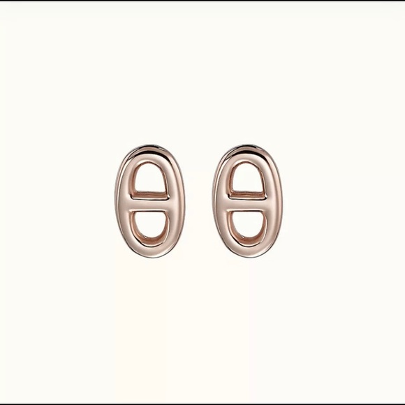 Hermes Chaine D'Ancre 18k Rose Gold Stud Earrings - Picture 3 of 11